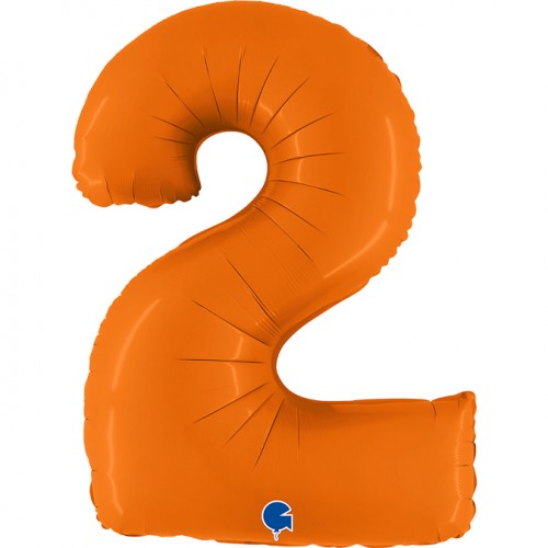 Folieballon cijfer 0 t/m 9 XXL (102cm) - Warm Oranje