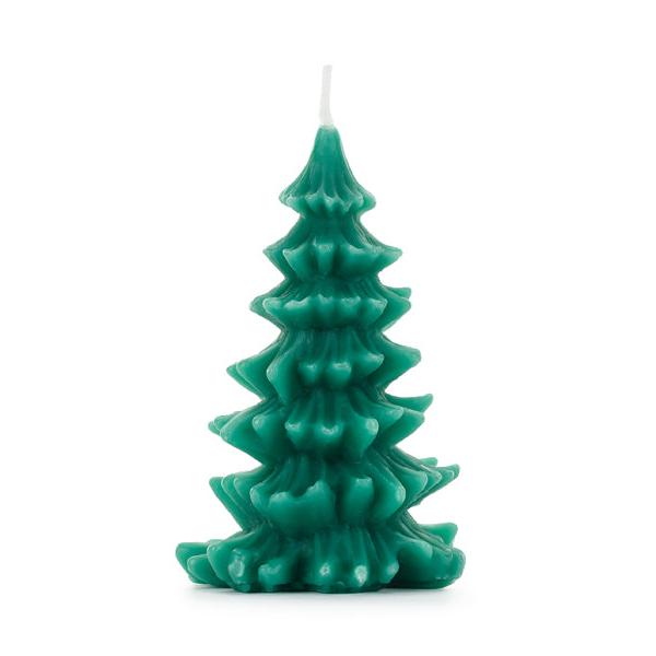 Kerstboom kaars groen - 10cm