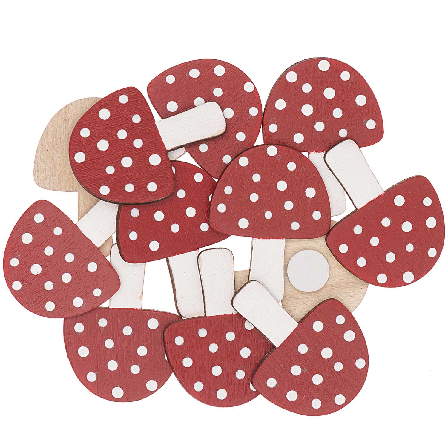 paddenstoelen stickers mushroom hout rood wit stippen