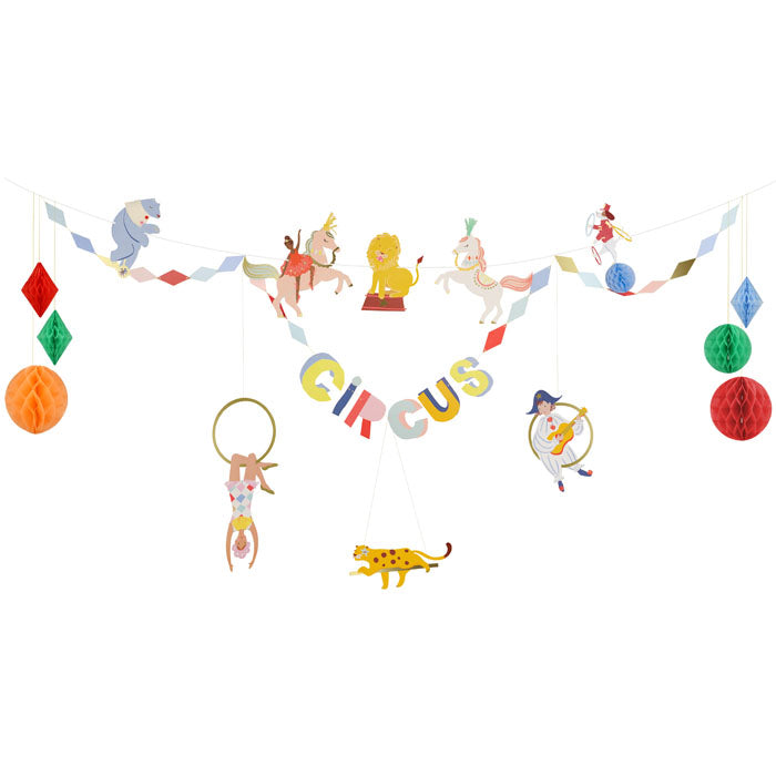 circus slinger kleurrijk feest deco verjaardag decoratie kleur dieren acrobaten