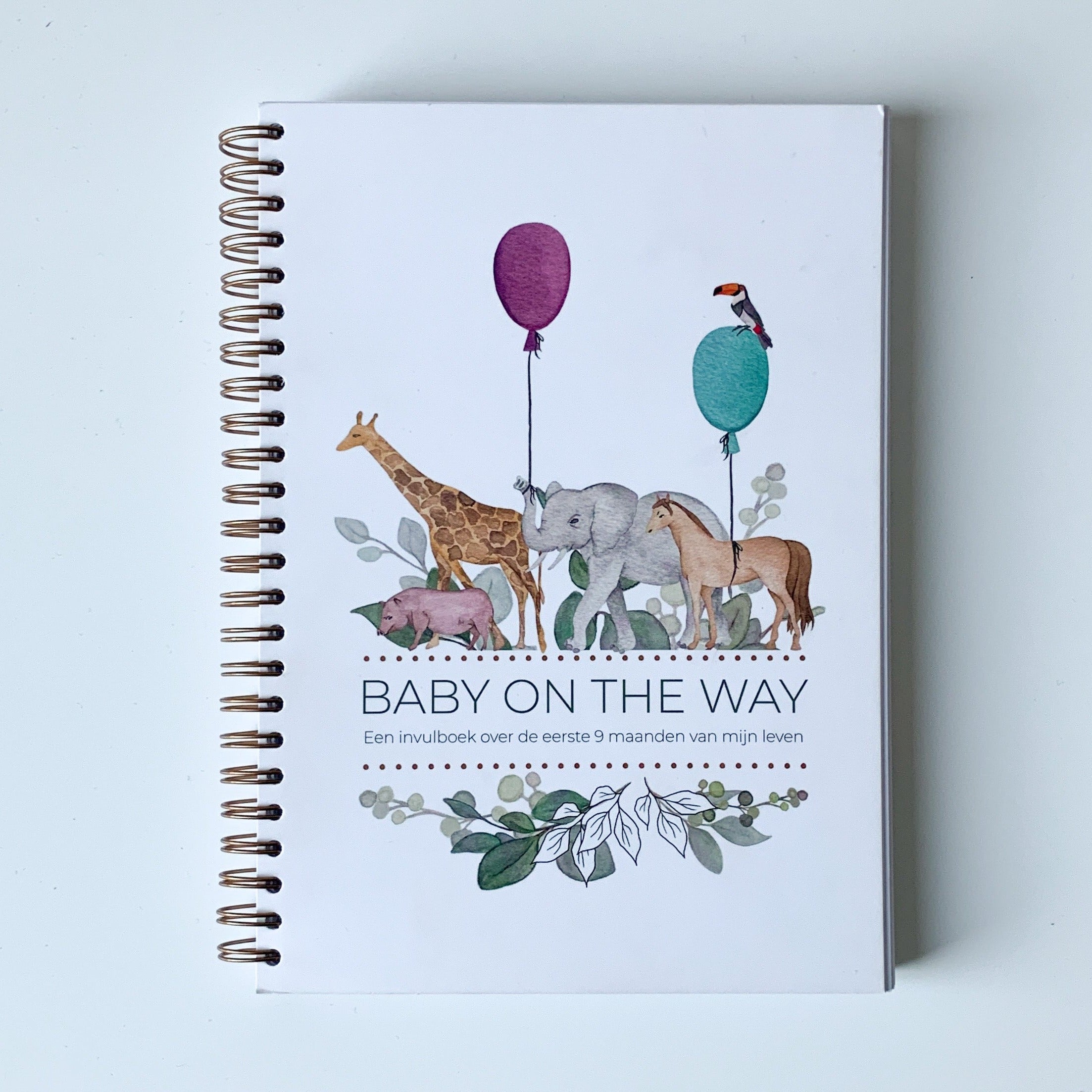 Invulboek 'Baby on the Way' spiraalbinding - Safari